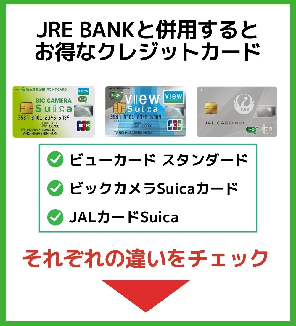 JRE BANKと併用するとお得なクレジットカード