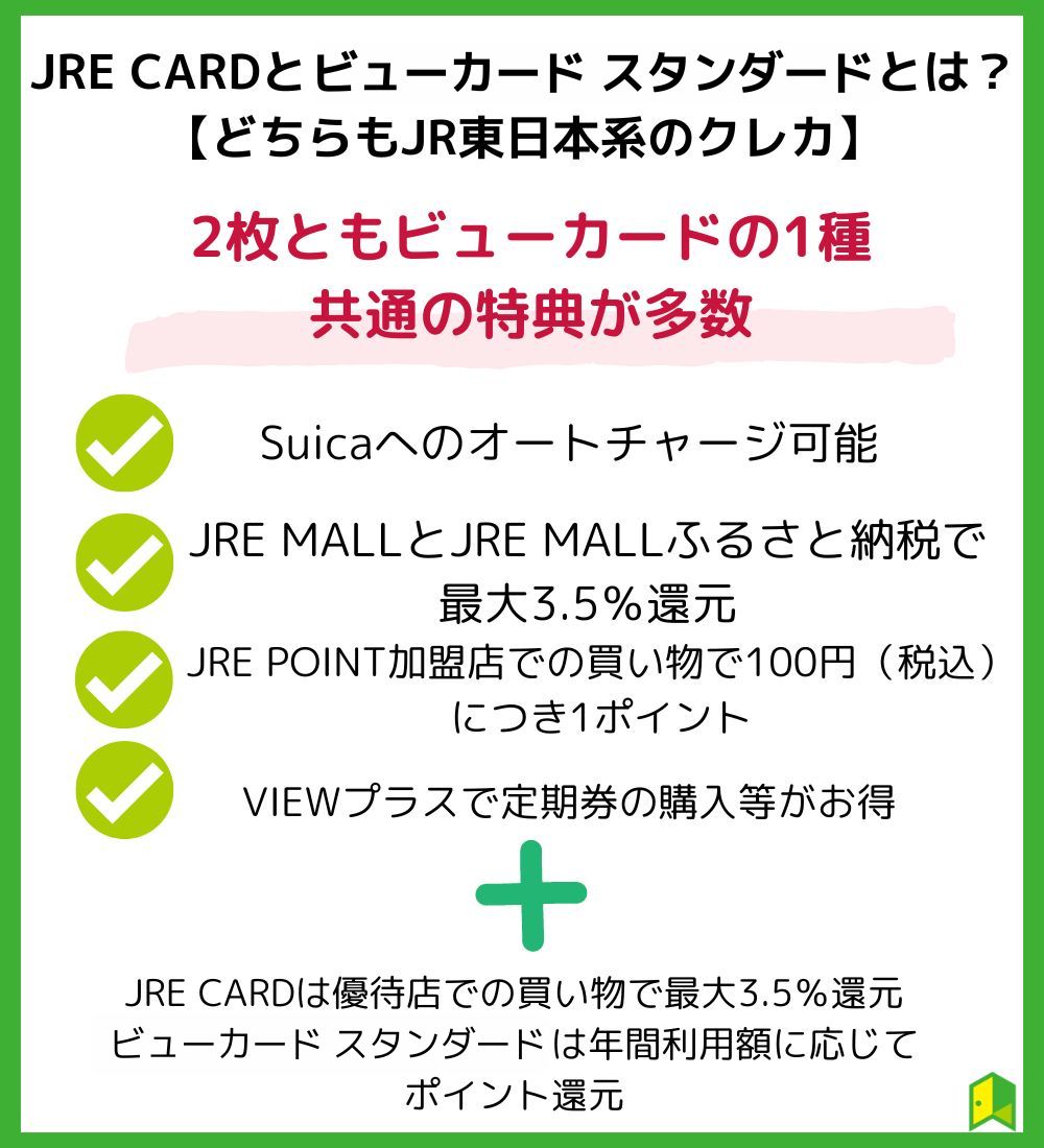 JRE CARDと「ビュー・スイカ」カードの違いは？【どっちもJR東日本系のクレカ】